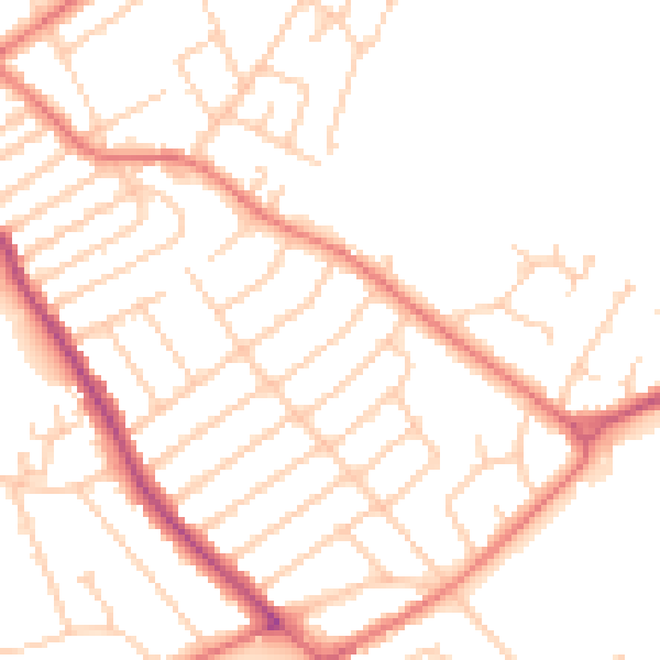 Daytime road noise heatmap for L12 9EJ