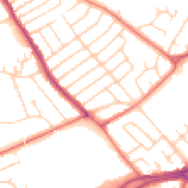Daytime road noise heatmap for L12 9EU