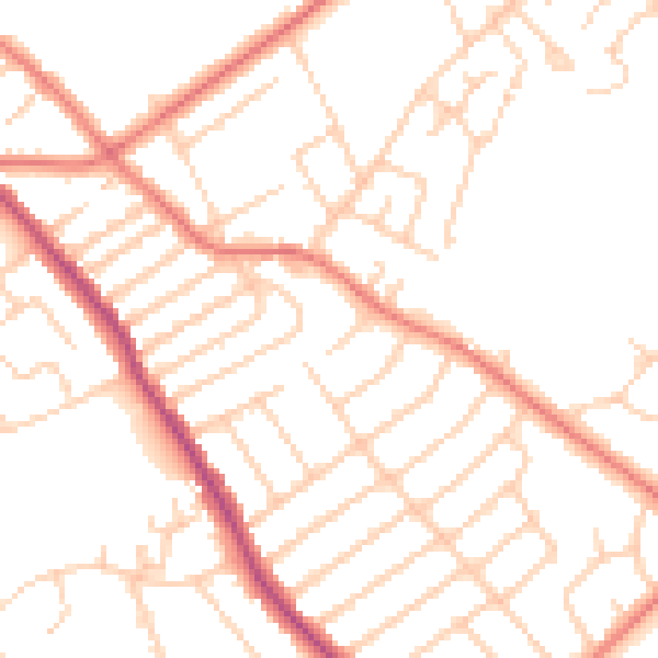 Daytime road noise heatmap for L12 9GY