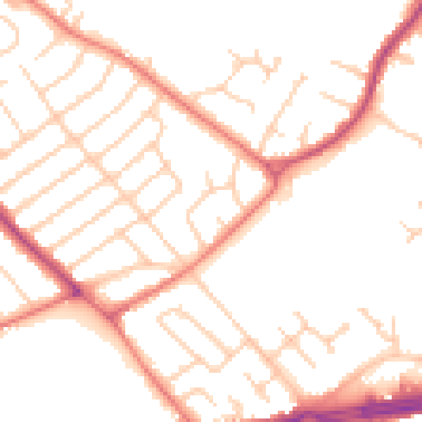 Daytime road noise heatmap for L12 9JA