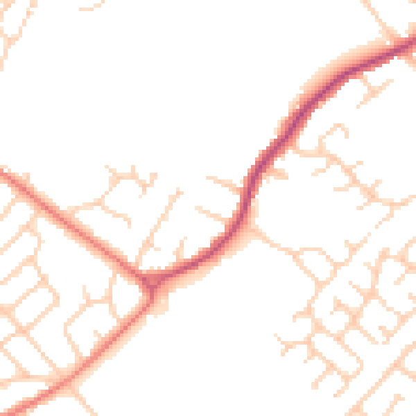 Daytime road noise heatmap for L12 9JD