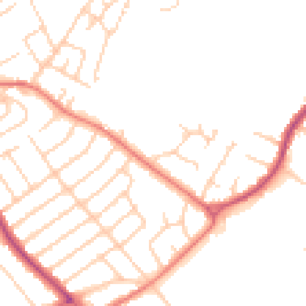 Daytime road noise heatmap for L12 9JN