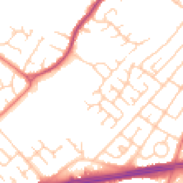Daytime road noise heatmap for L12 9LA