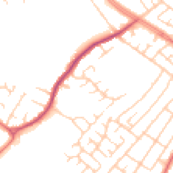 Daytime road noise heatmap for L12 9NA