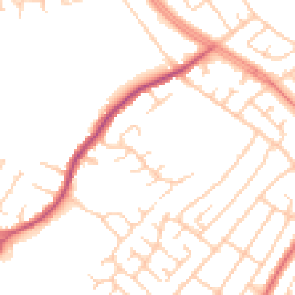 Daytime road noise heatmap for L12 9NB