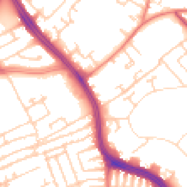 Daytime road noise heatmap for L13 0AF
