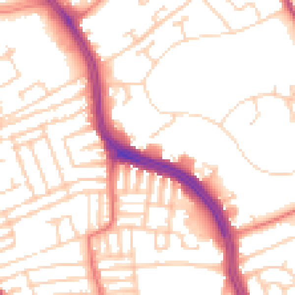 Daytime road noise heatmap for L13 0AG
