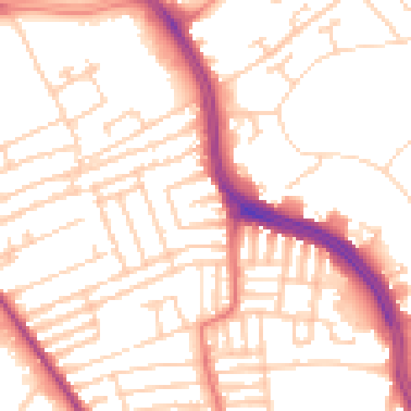 Daytime road noise heatmap for L13 0AT