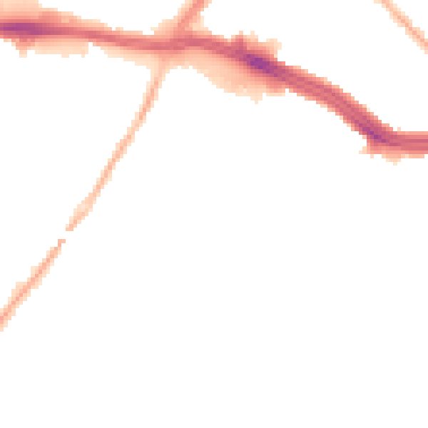 Night-time road noise heatmap for L13 1DL