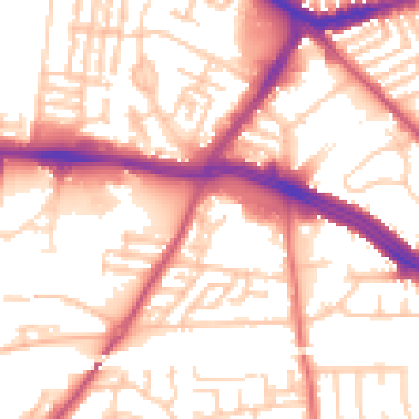 Daytime road noise heatmap for L13 1ED