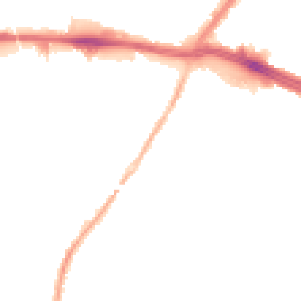 Night-time road noise heatmap for L13 1EQ