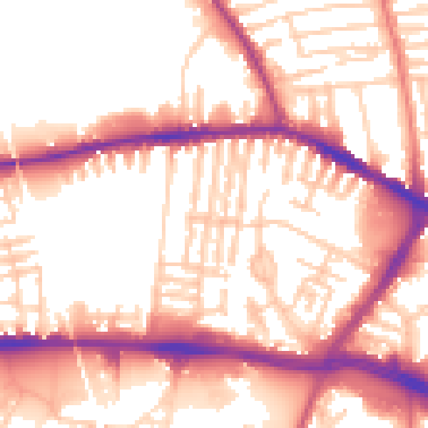 Daytime road noise heatmap for L13 2AD