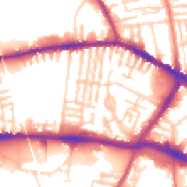 Daytime road noise heatmap for L13 2AL