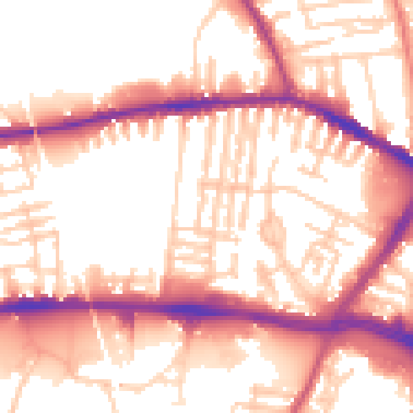 Daytime road noise heatmap for L13 2AS