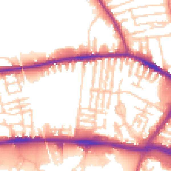 Daytime road noise heatmap for L13 2AU