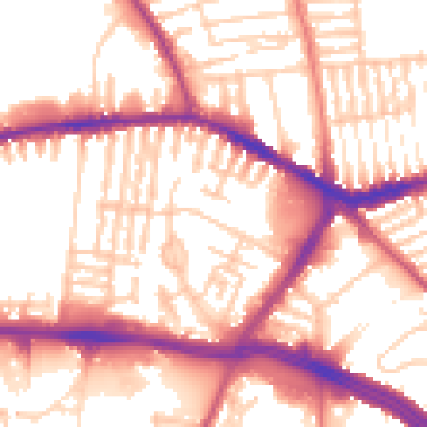 Daytime road noise heatmap for L13 2BT