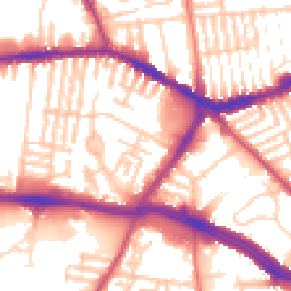 Daytime road noise heatmap for L13 2DA