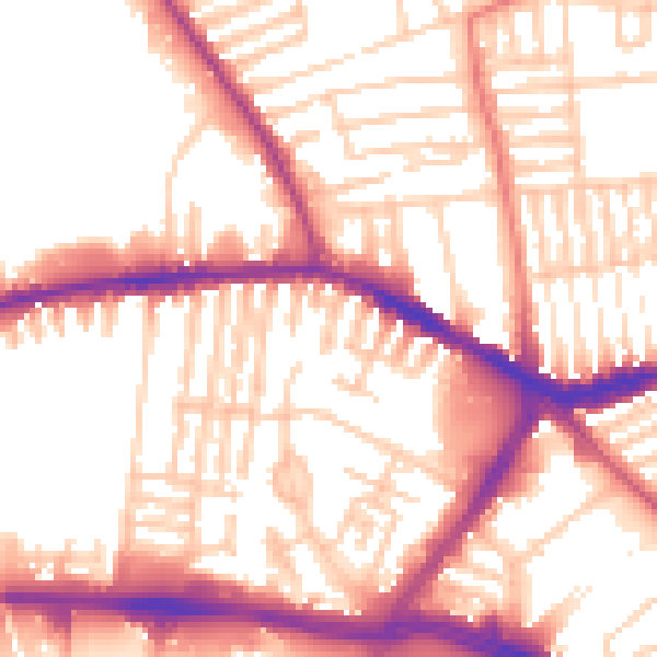 Daytime road noise heatmap for L13 2DU