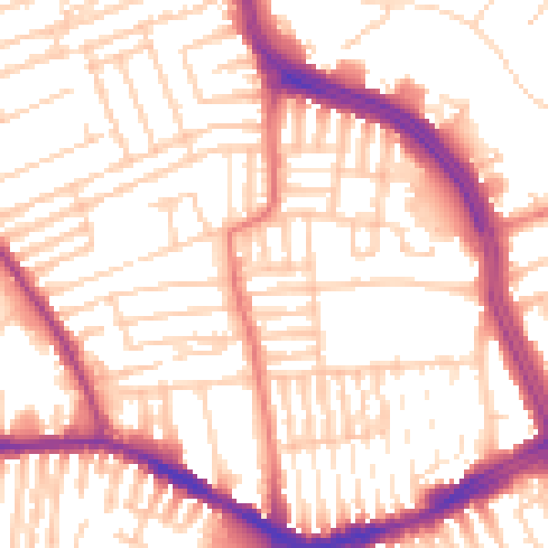 Daytime road noise heatmap for L13 3DH