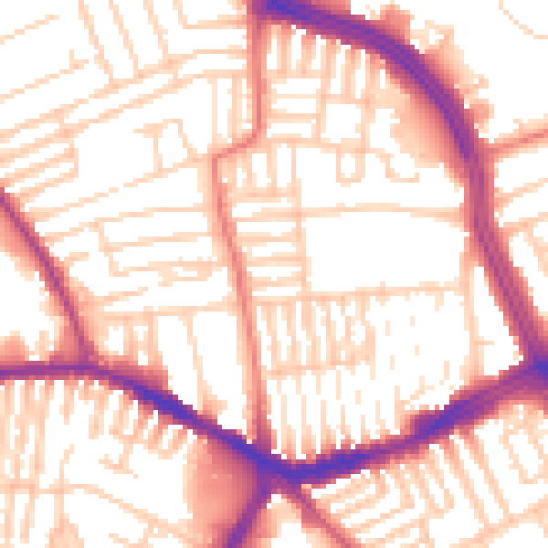Daytime road noise heatmap for L13 3EB