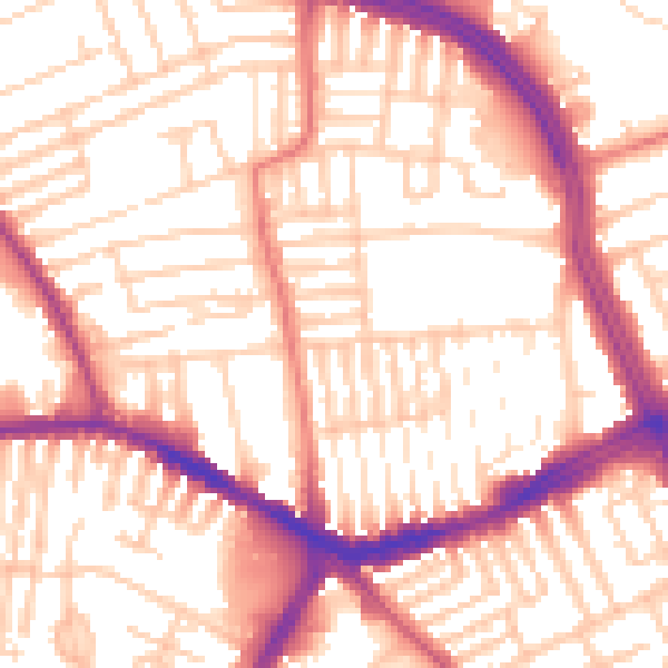 Daytime road noise heatmap for L13 3ED