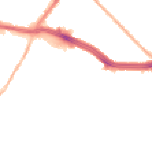 Night-time road noise heatmap for L13 4AR