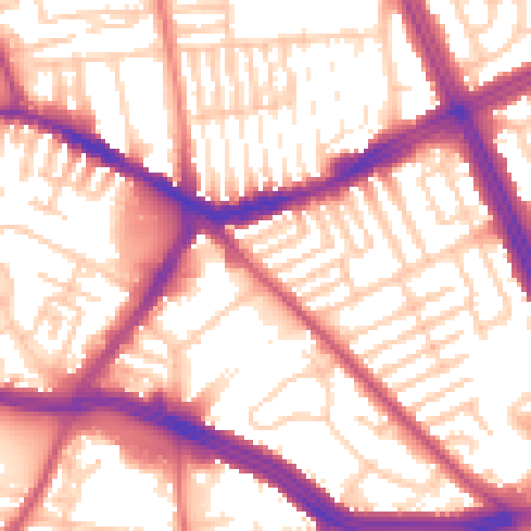 Daytime road noise heatmap for L13 5SD