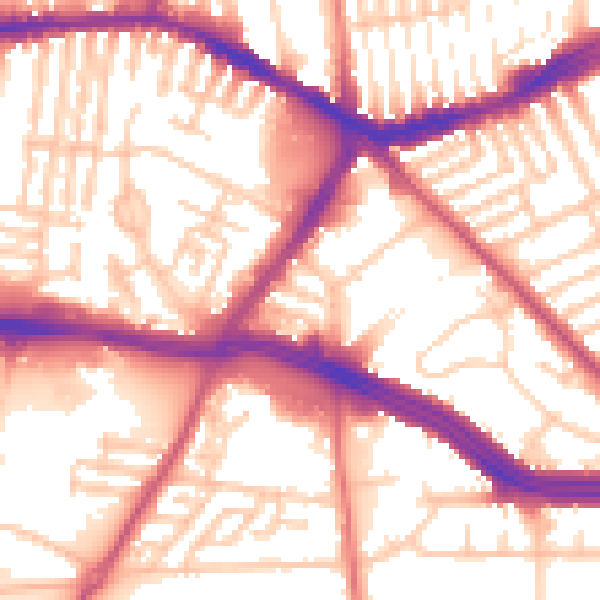 Daytime road noise heatmap for L13 5TL