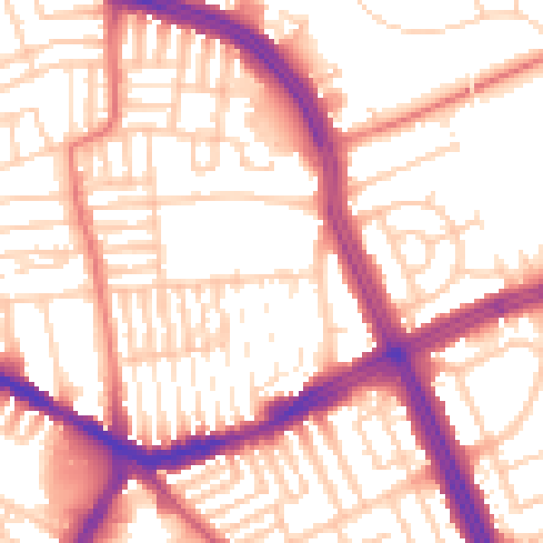 Daytime road noise heatmap for L13 5TS