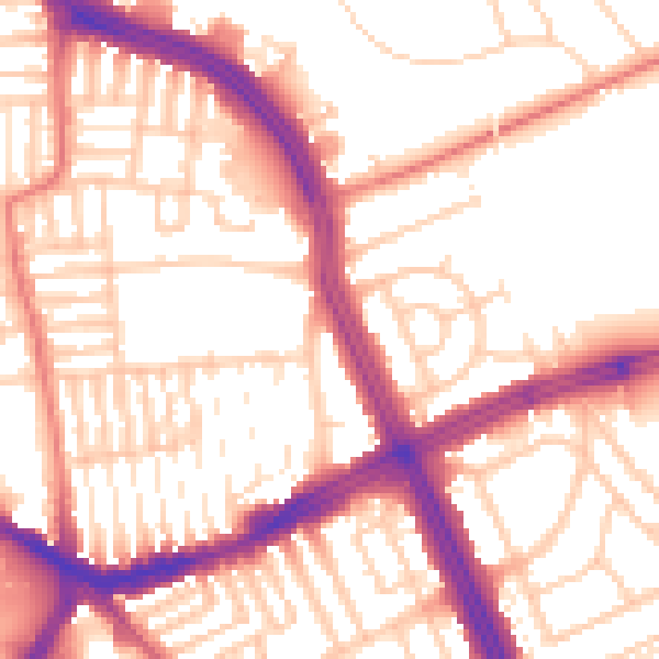 Daytime road noise heatmap for L13 5TT