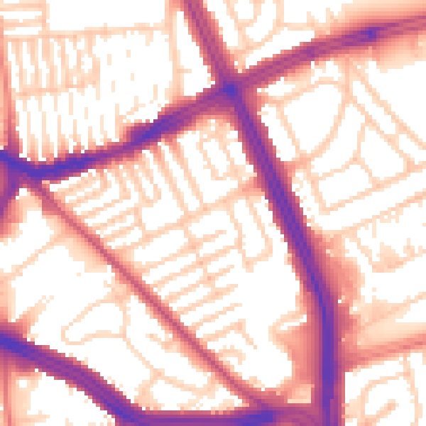 Daytime road noise heatmap for L13 5UF