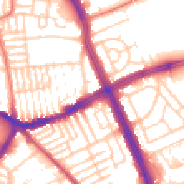 Daytime road noise heatmap for L13 5XD