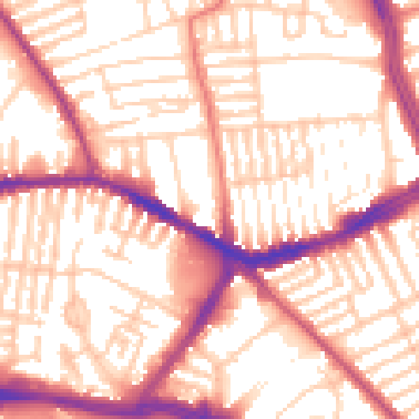 Daytime road noise heatmap for L13 6AA