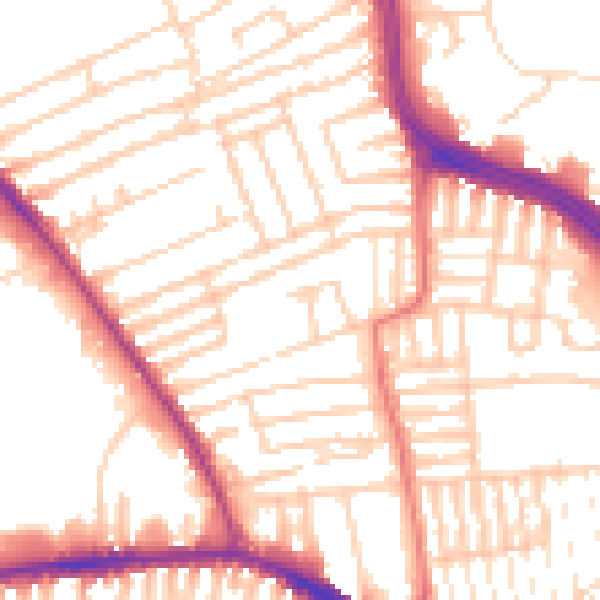 Daytime road noise heatmap for L13 6QS