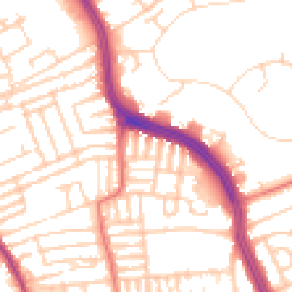 Daytime road noise heatmap for L13 6SB