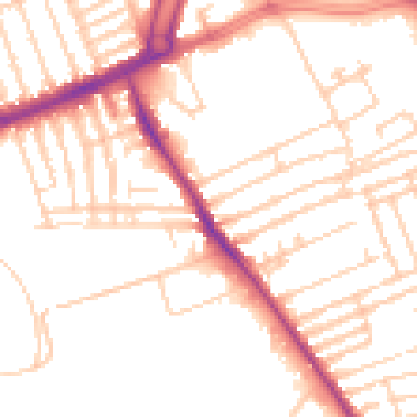 Daytime road noise heatmap for L13 7BA
