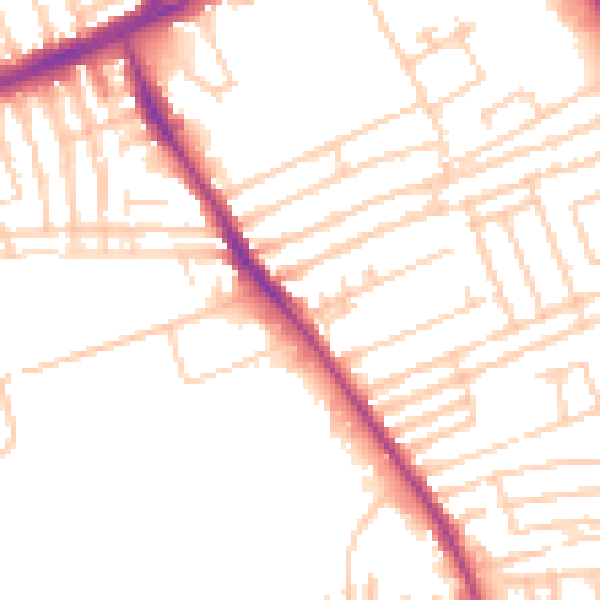 Daytime road noise heatmap for L13 7BB