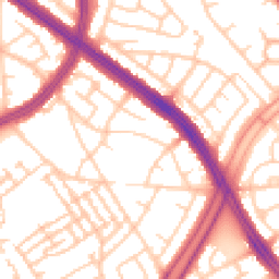 Daytime road noise heatmap for L13 9BN