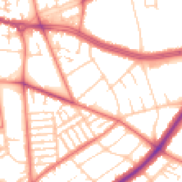 Daytime road noise heatmap for L15 6UQ