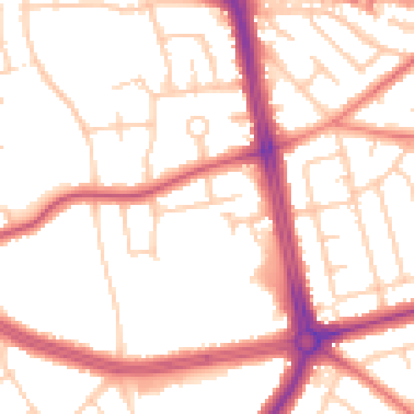 Daytime road noise heatmap for L15 7LZ