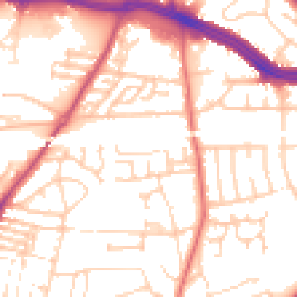 Daytime road noise heatmap for L15 8AE