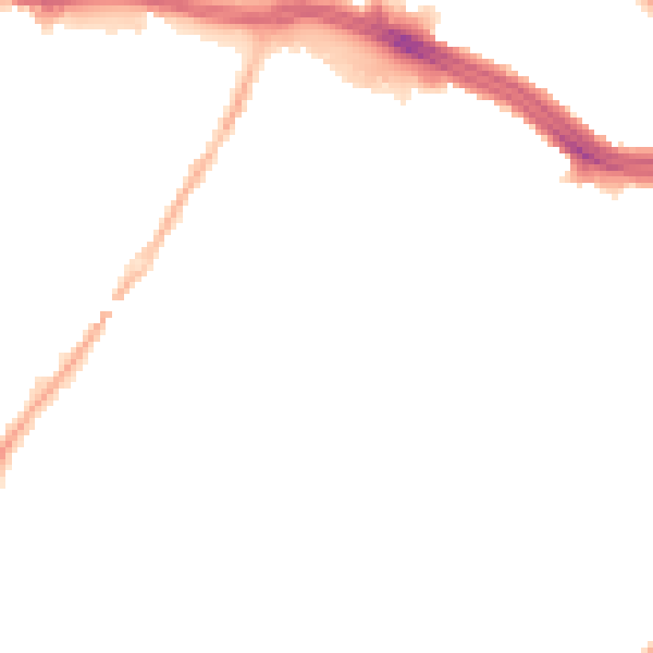 Night-time road noise heatmap for L15 8AE