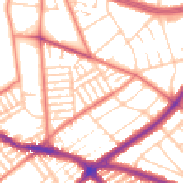 Daytime road noise heatmap for L15 9ES