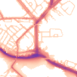 Daytime road noise heatmap for L19 5NY