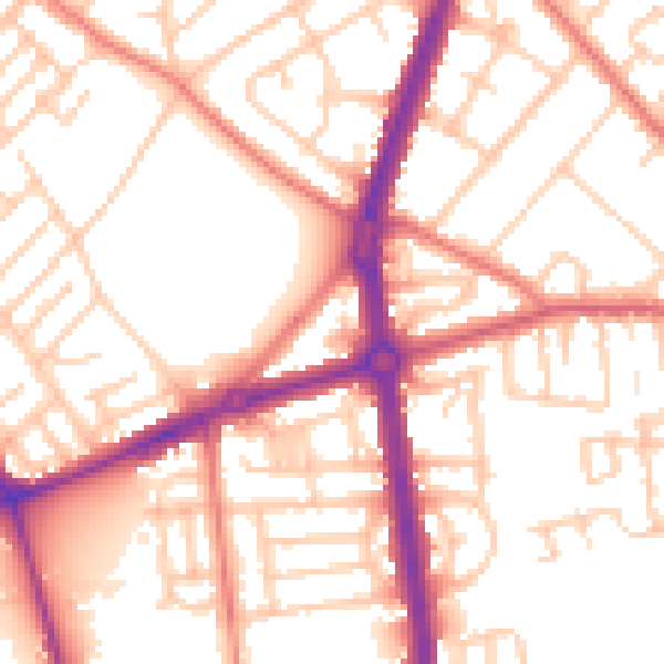 Daytime road noise heatmap for L20 0AD