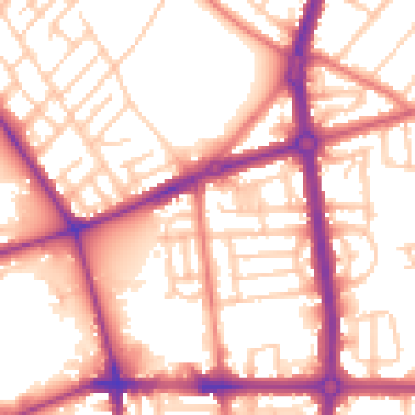 Daytime road noise heatmap for L20 0AQ