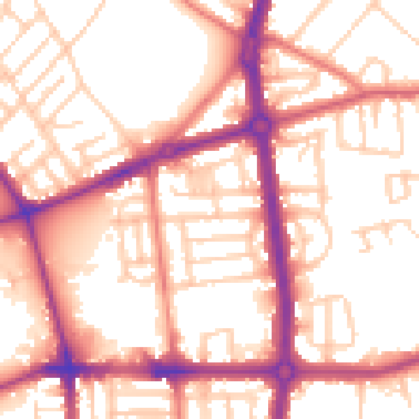 Daytime road noise heatmap for L20 0AY