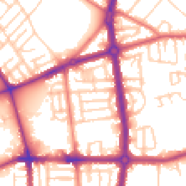 Daytime road noise heatmap for L20 0AZ