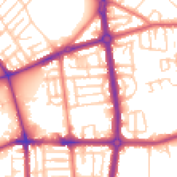 Daytime road noise heatmap for L20 0BQ