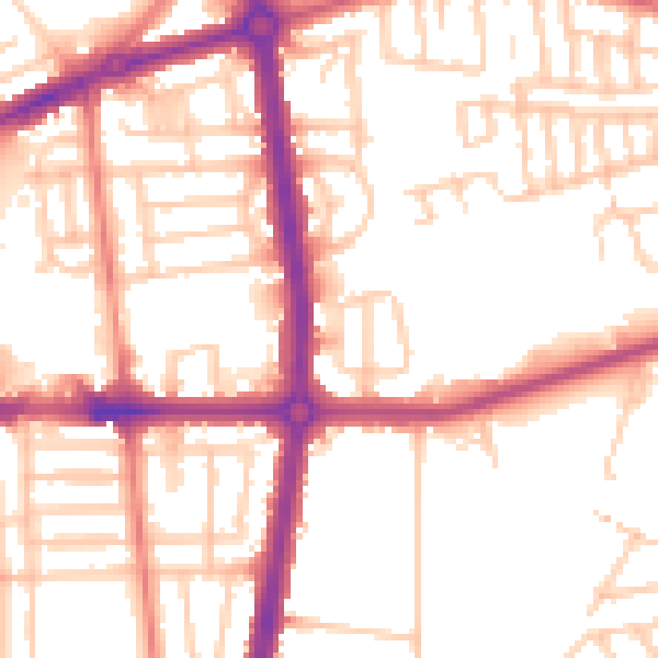 Daytime road noise heatmap for L20 0BT